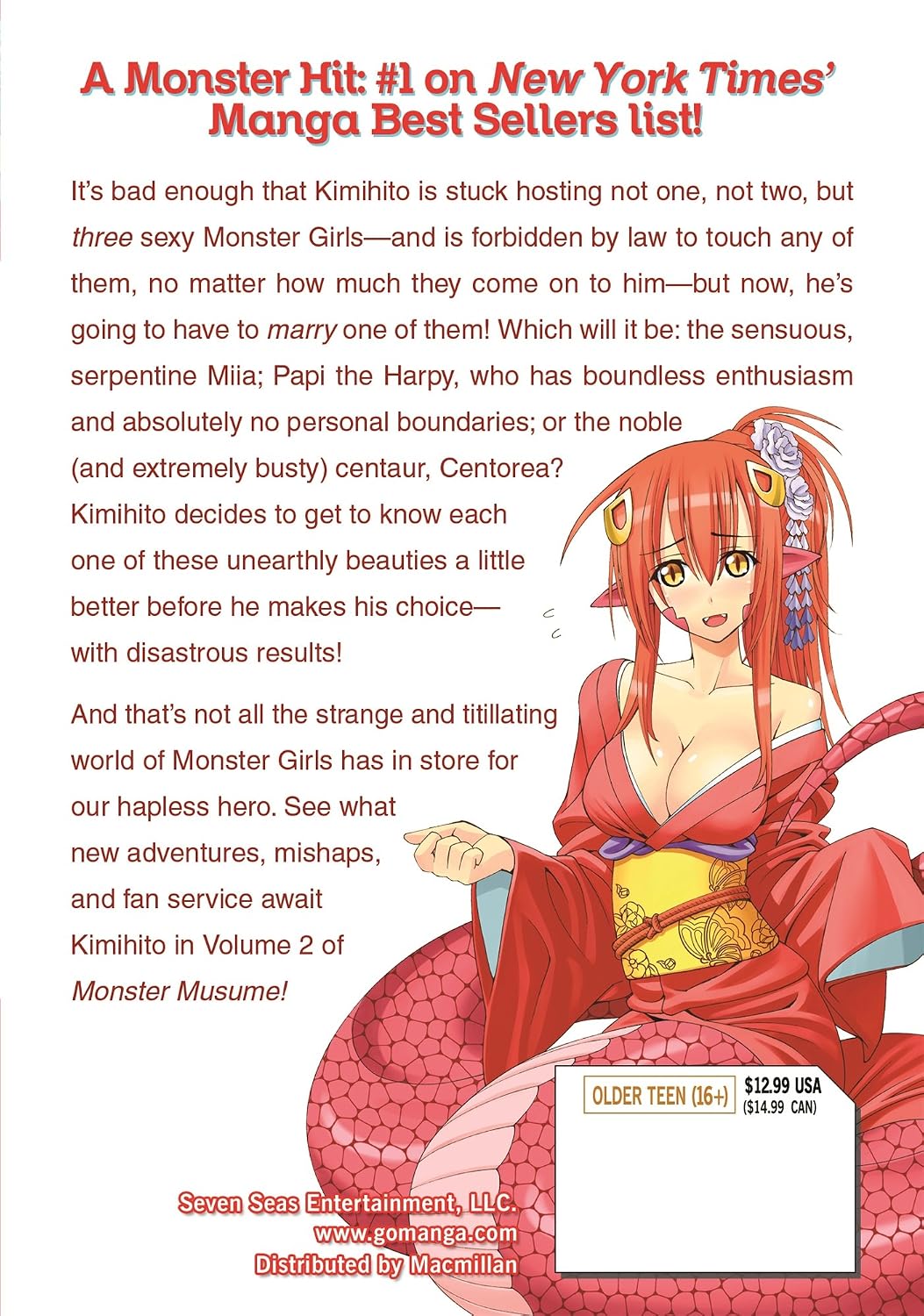 Monster Musume Vol. 2 English Manga Paperback (NEW)