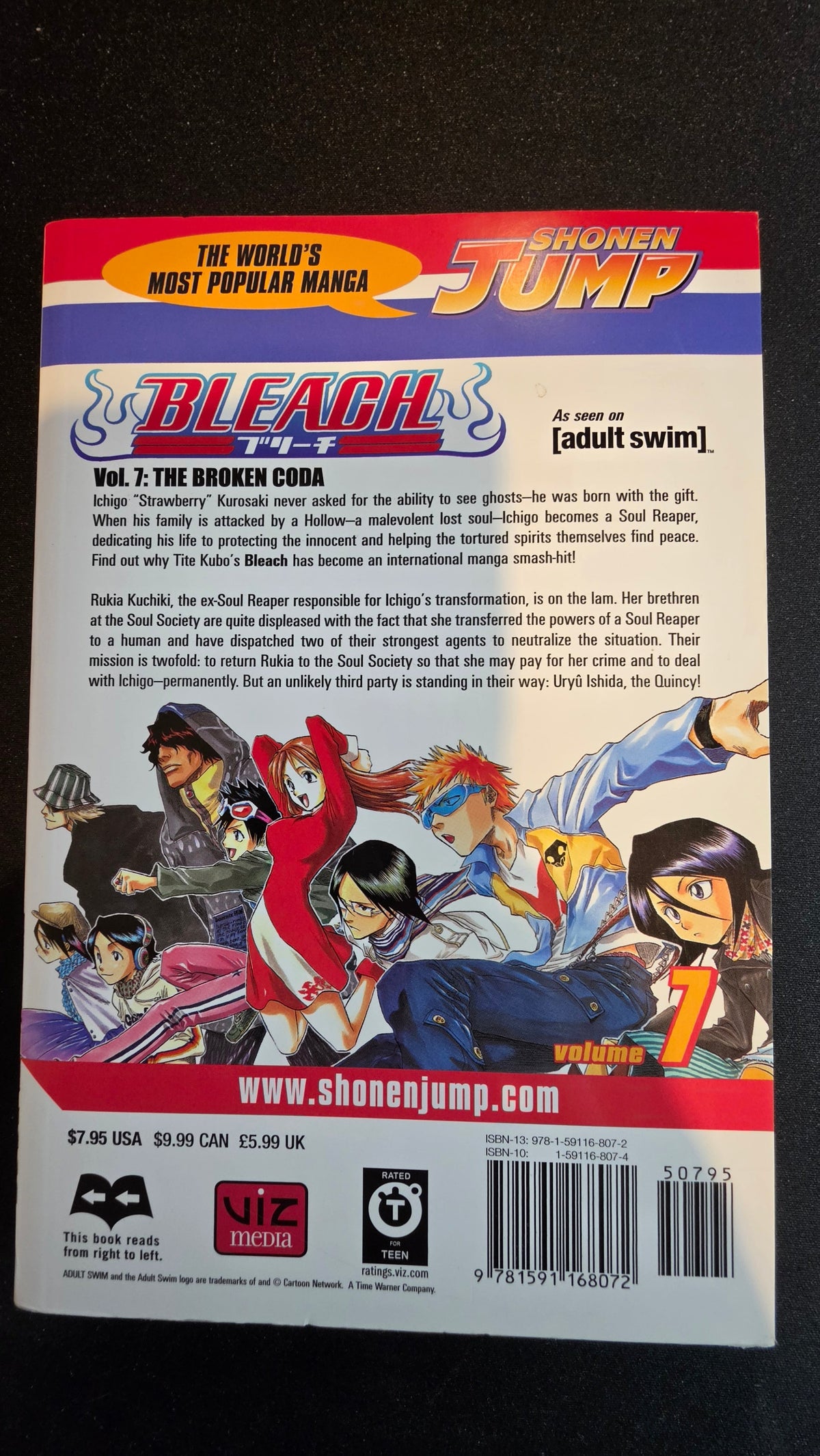 Bleach Volume 7 preowned actual copy back