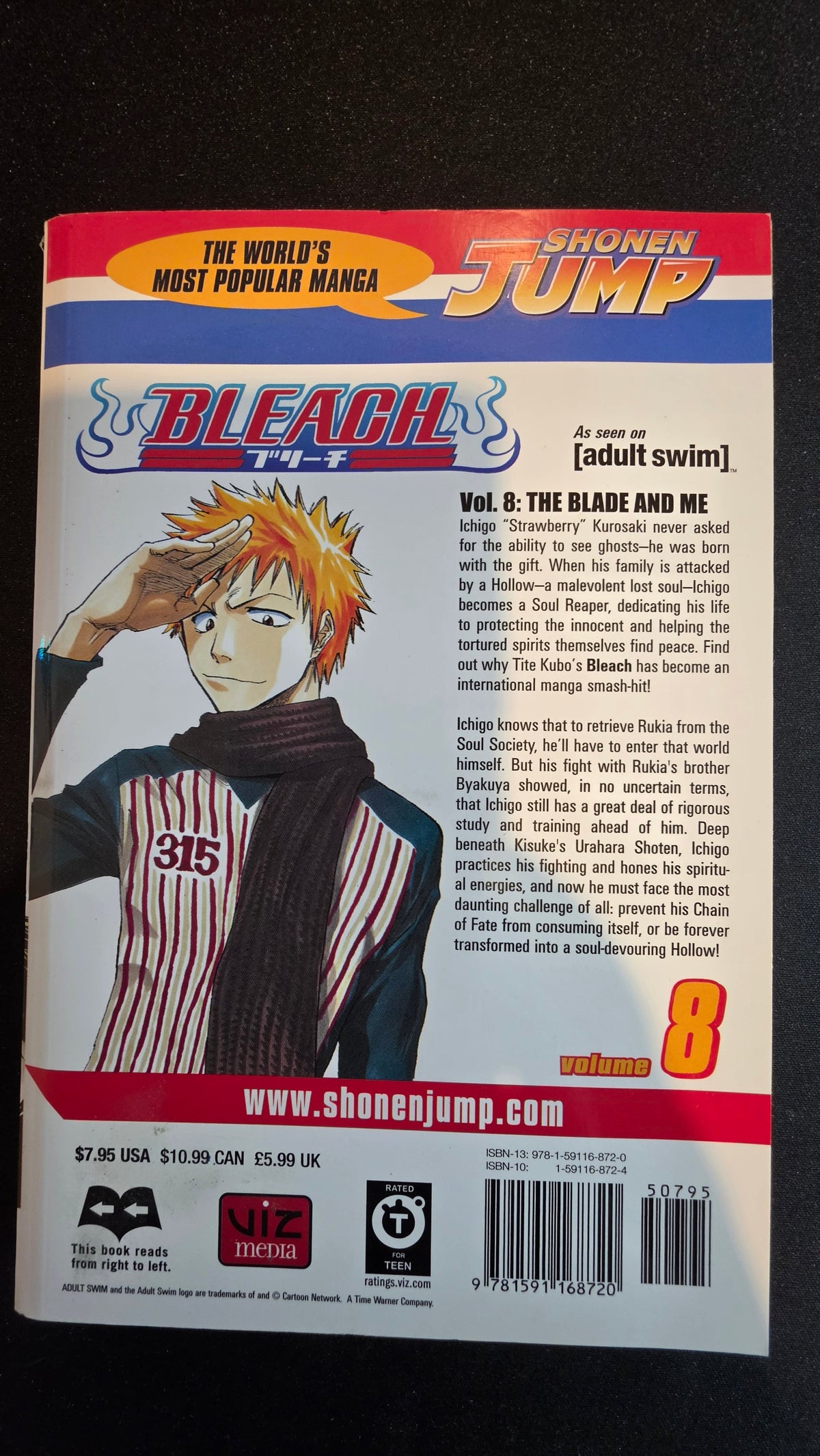 Bleach Volume 8 preowned actual copy back