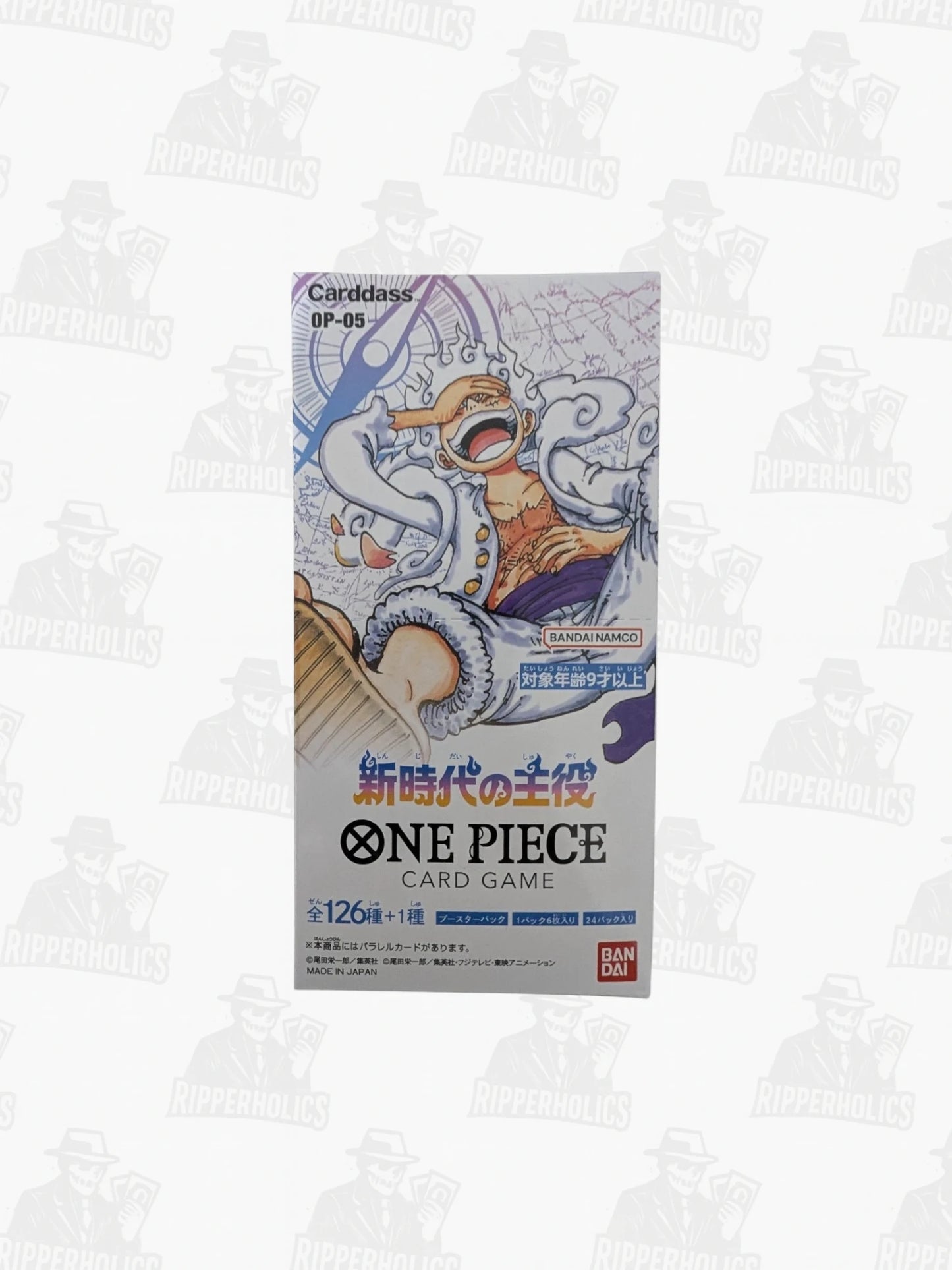 One Piece TCG Awakening of the New Era OP-05 Japanese booster box with Luffy artwork, sealed pack.