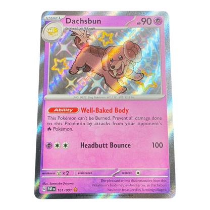 Pokémon Dachsbun 161/091 Paldean Fates English Shiny Rare NM