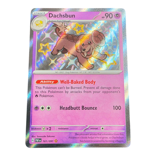 Pokémon Dachsbun 161/091 Paldean Fates English Shiny Rare NM