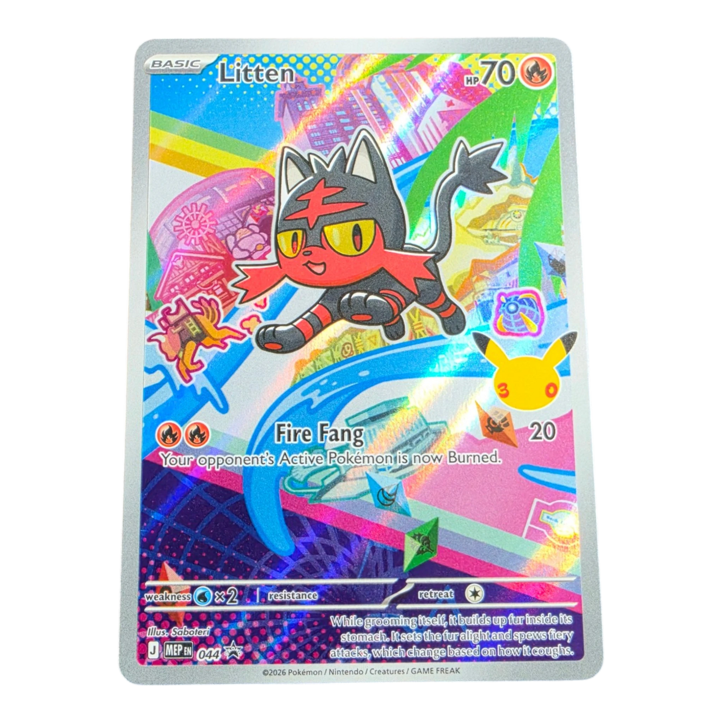 Pokémon Litten 044 Mega Evolution Promo English Holo NM