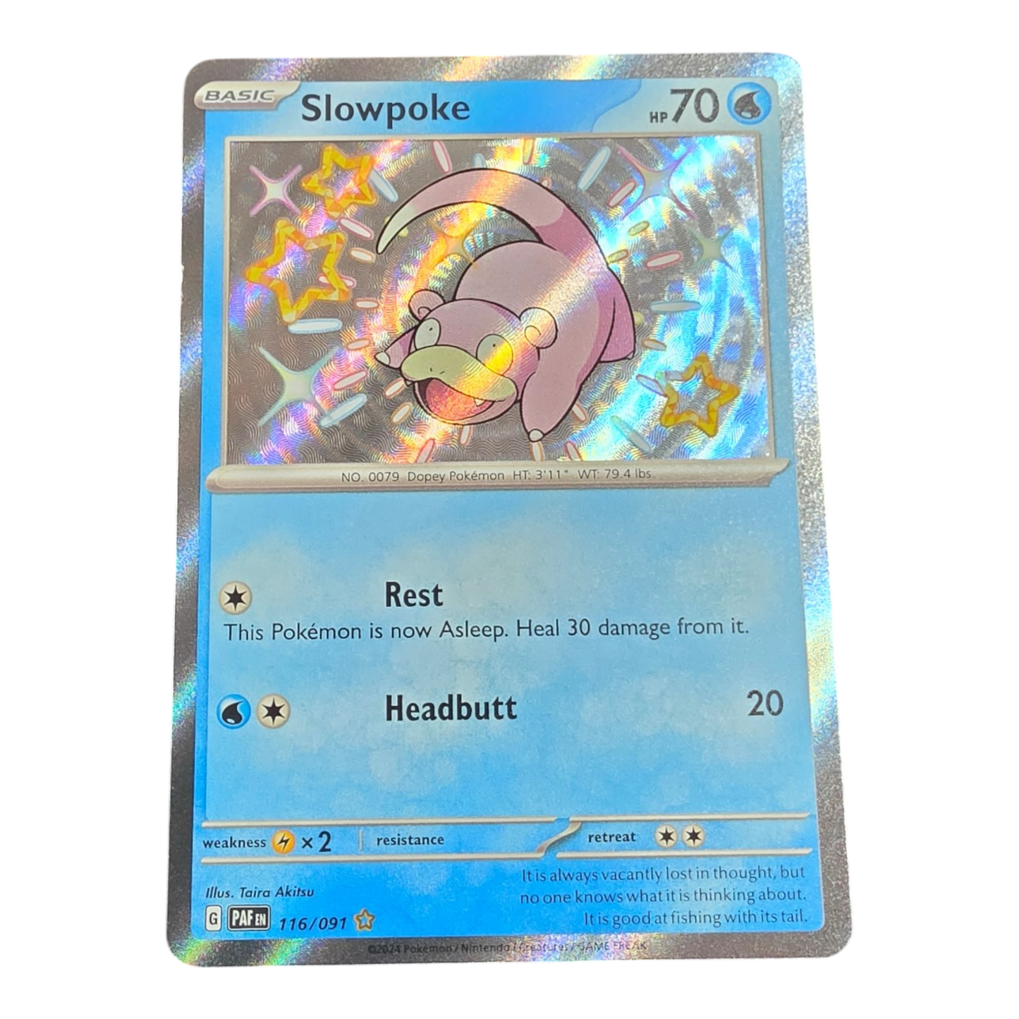 Pokémon Slowpoke 116/091 Paldean Fates English Shiny Rare NM