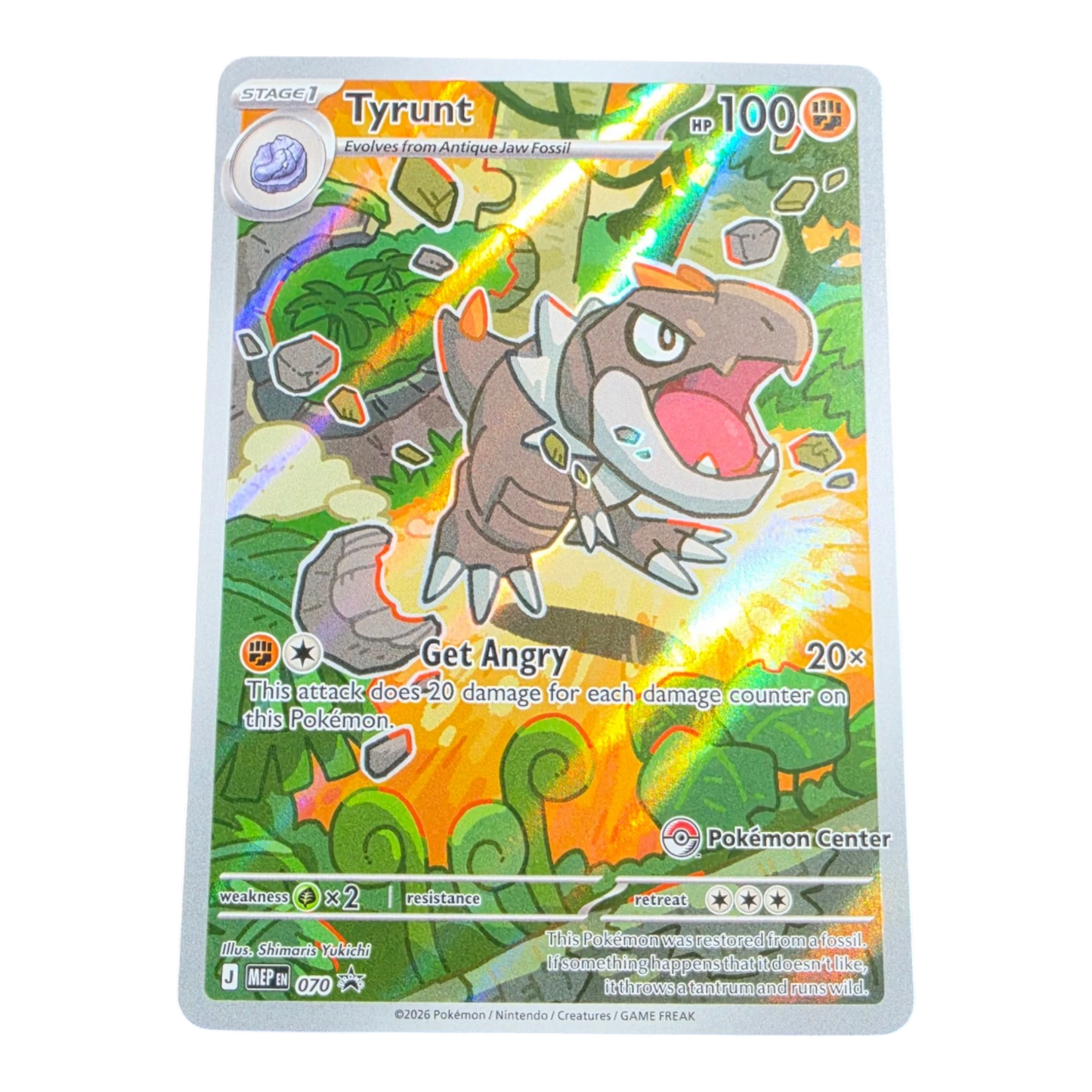 Pokémon Tyrunt MEP 070 Pokémon Center Stamp English NM