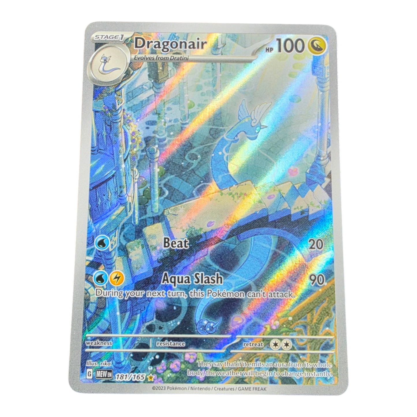 Pokémon Dragonair 181/165 151 English Illustration Rare NM