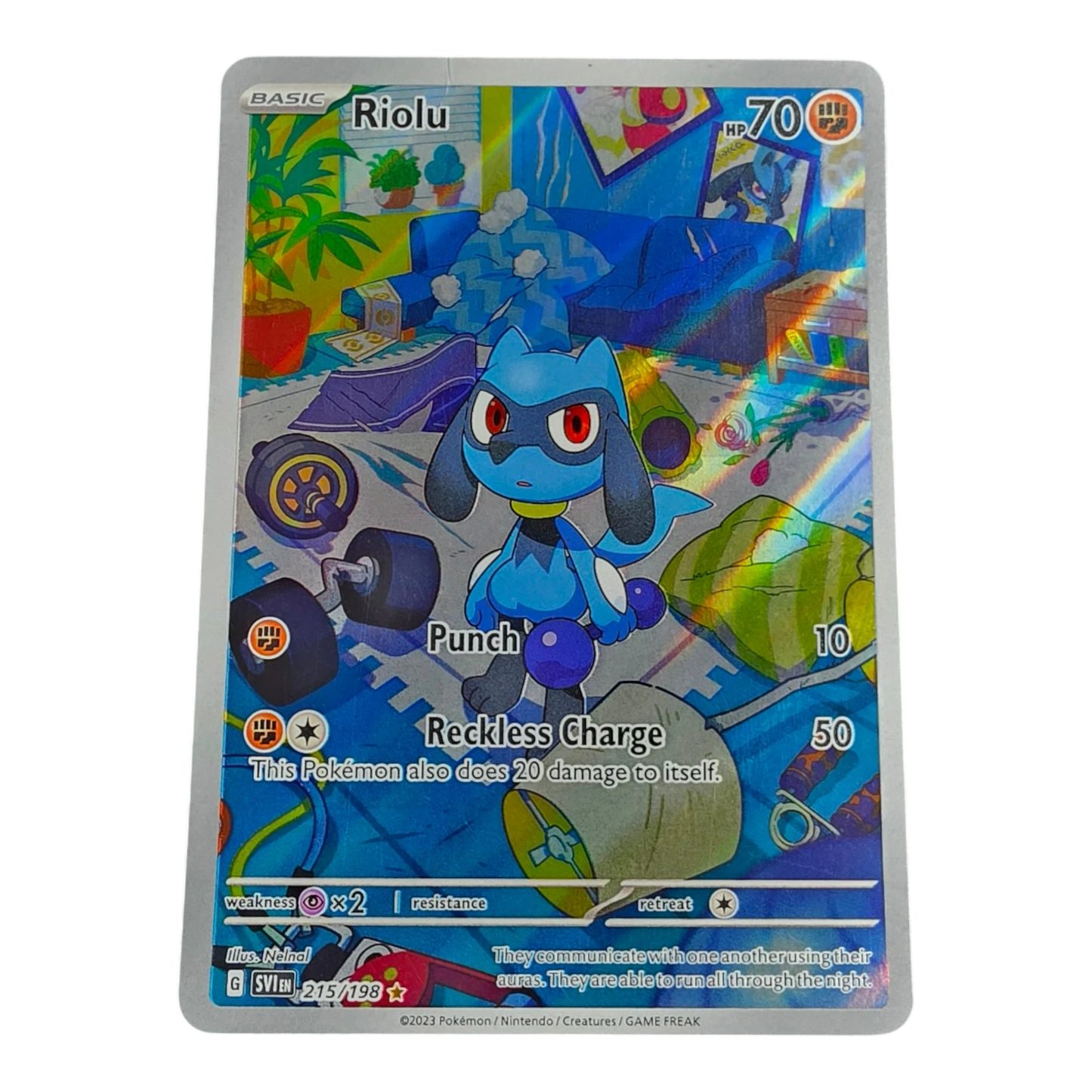 Pokémon Riolu 215/198 Scarlet & Violet English Illustration Rare LP