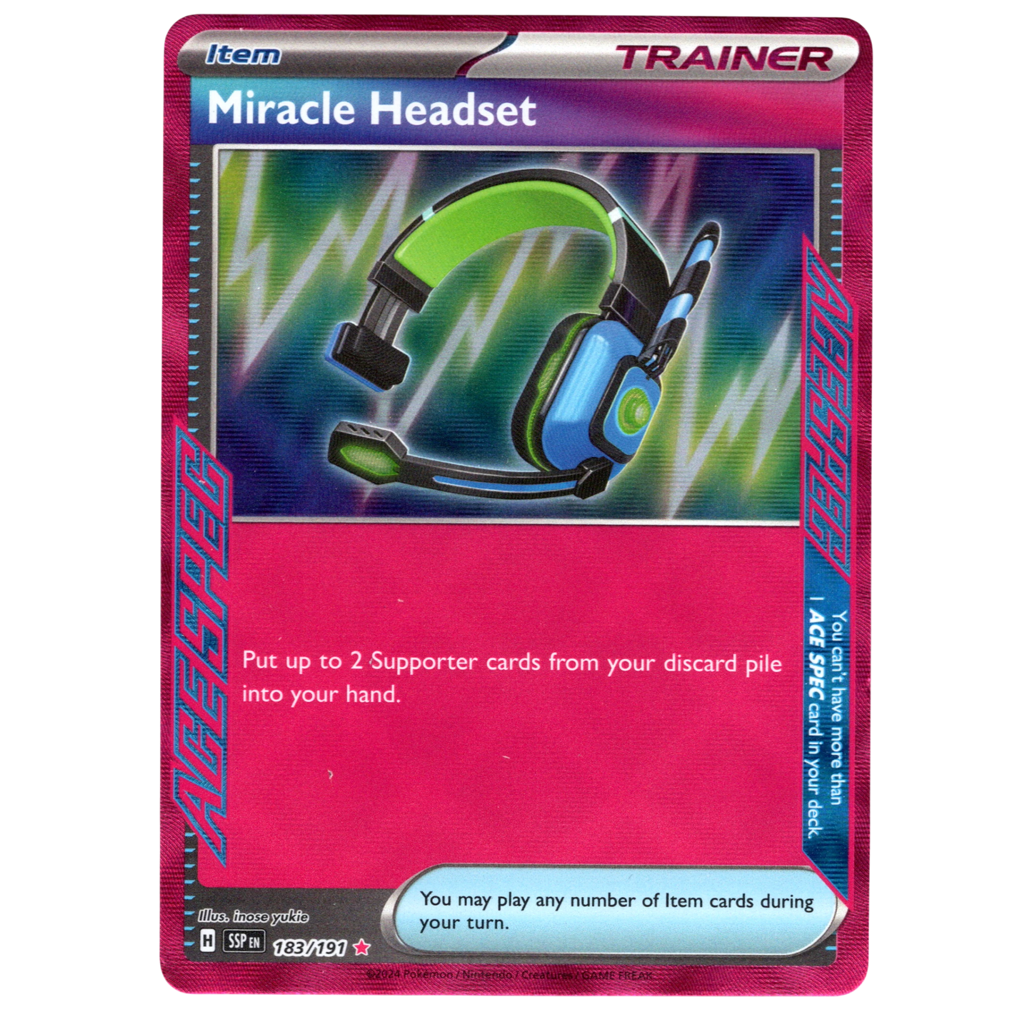 Pokémon Miracle Headset 183/191 ACE SPEC English NM