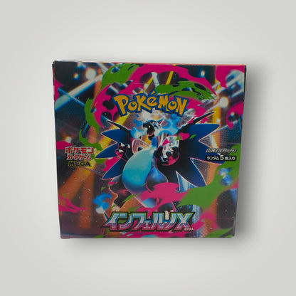 Pokémon M2 Inferno X Japanese TCG booster box with vibrant colorful artwork and sealed wrapper.
