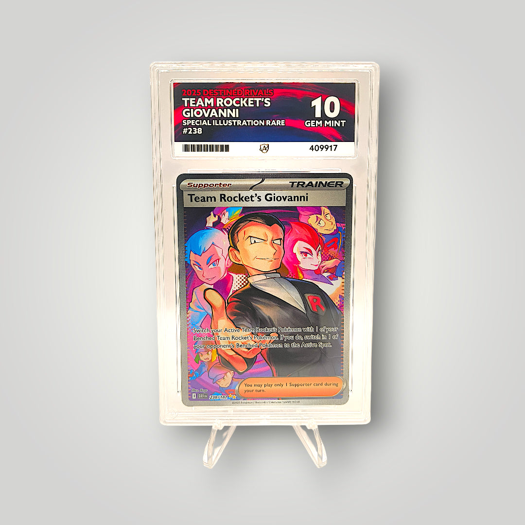 Team Rocket’s Giovanni 238 (Destined Rivals – Special Illustration Rare) – ACE Grading Gem Mint 10