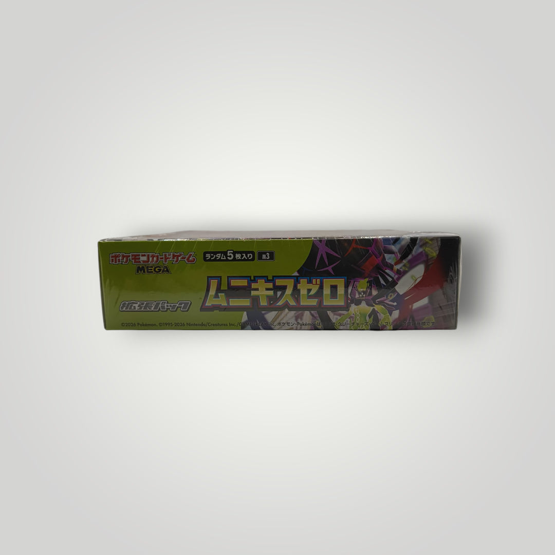 Japanese M3 Nihil Zero Pokemon TCG sealed booster box with colorful character art.