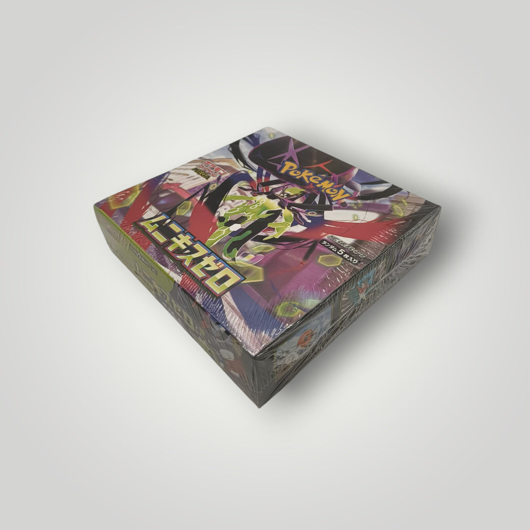 Sealed M3 Nihil Zero Japanese Pokemon TCG booster box with colorful character art.