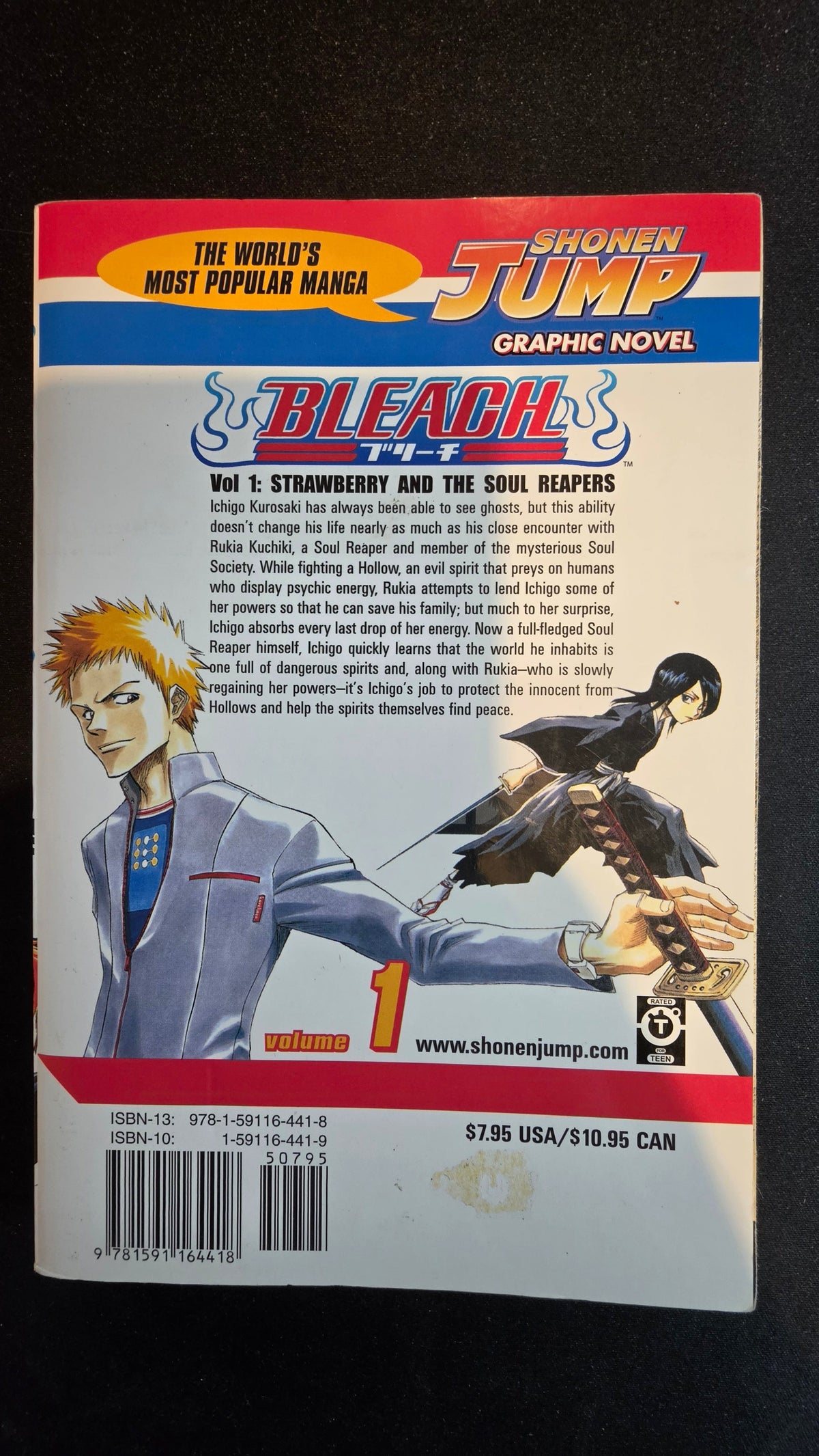 Bleach Volume 1 preowned actual copy back