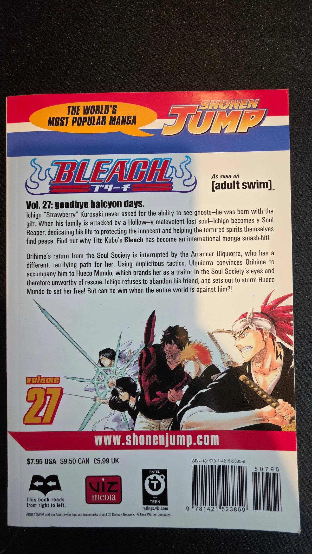 Bleach Volume 27 preowned actual copy back
