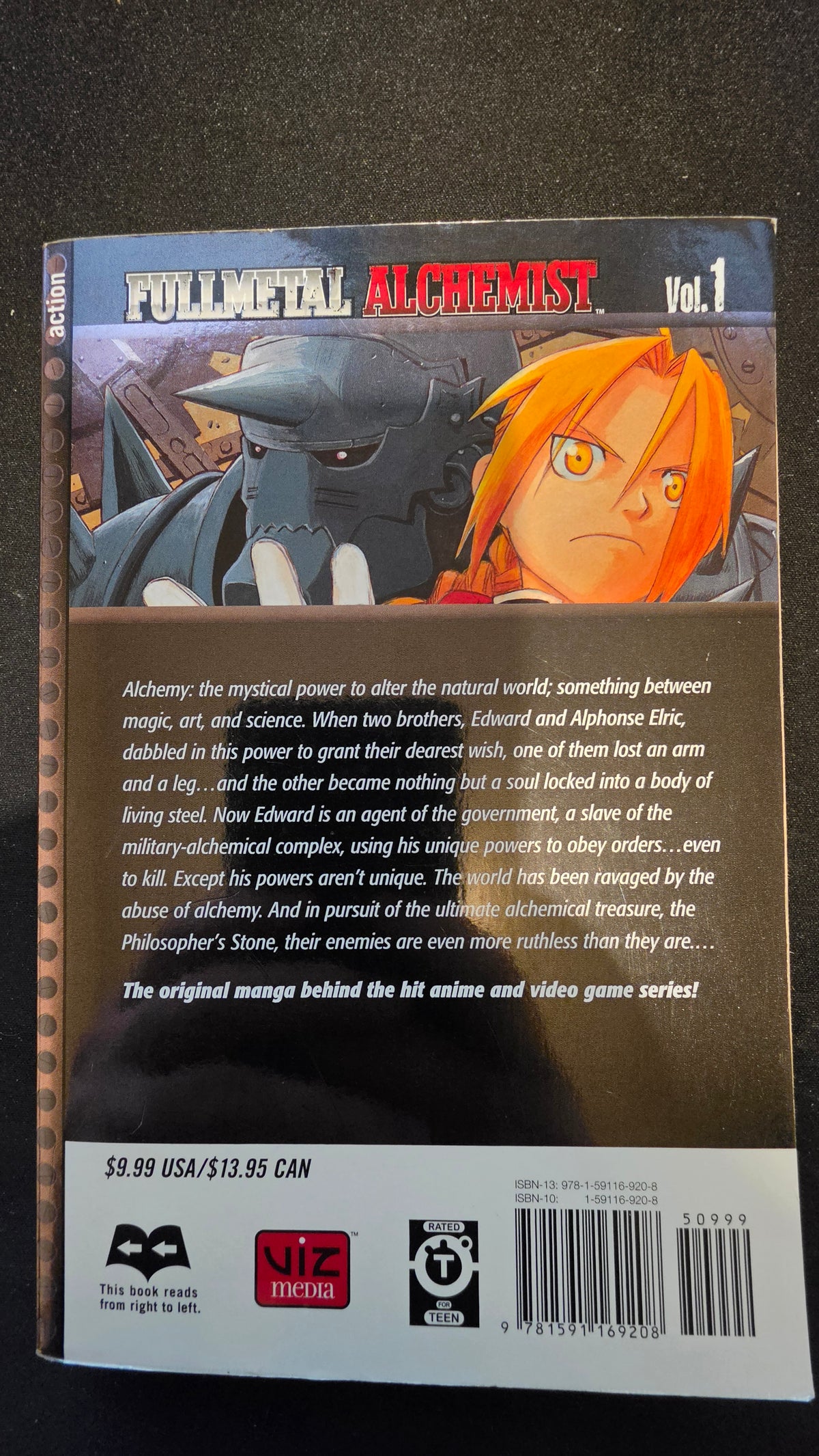 Fullmetal Alchemist Volume 1 preowned actual copy back