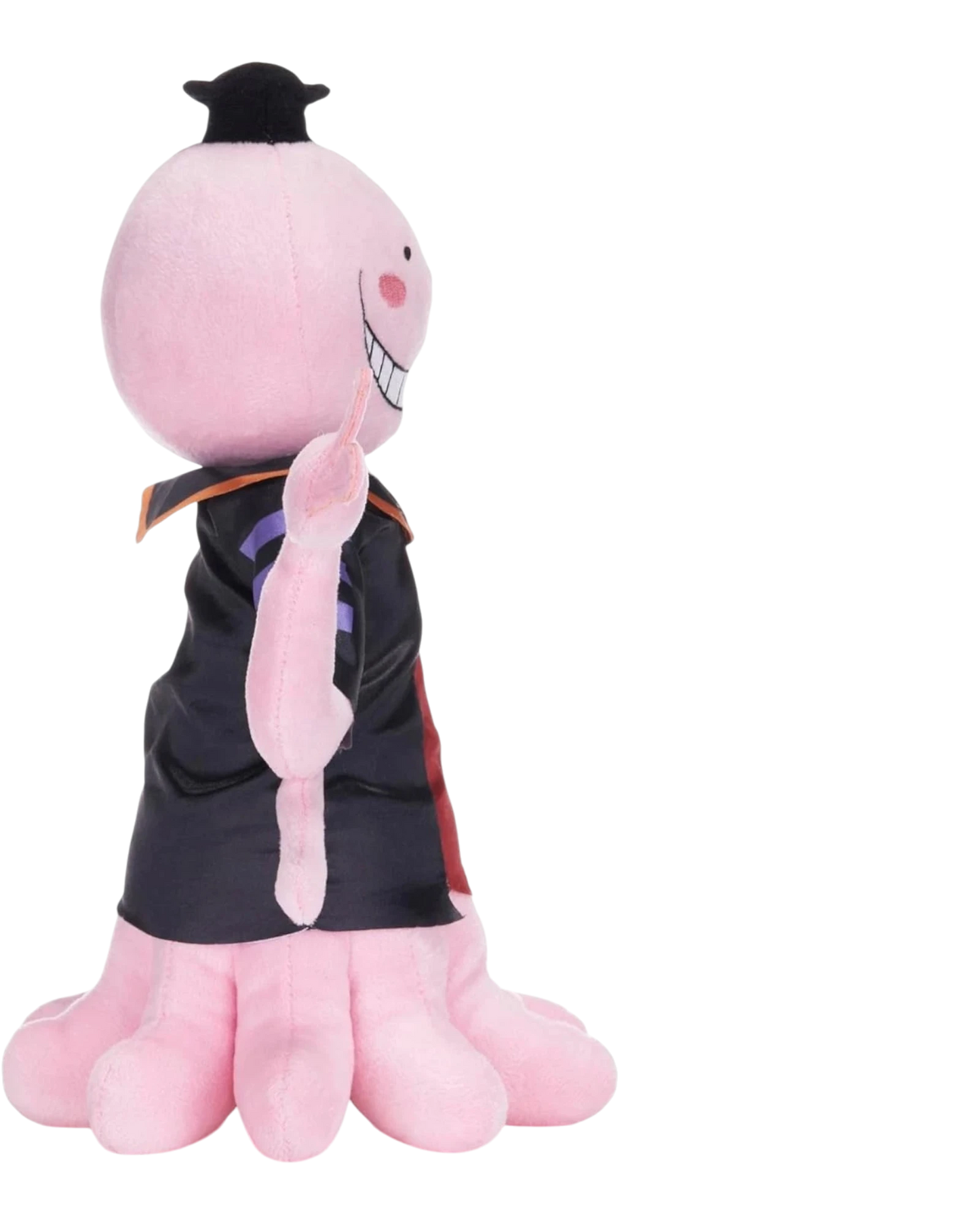 Ripperholics 11-inch pink Koro-sensei soft toy from Assassination Classroom wearing a black graduation robe