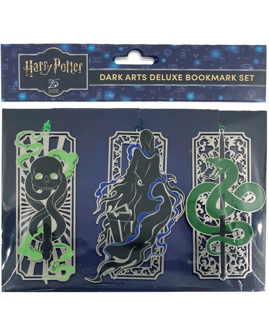 Ripperholics Harry Potter Dark Arts deluxe bookmark set of three metal bookmarks with Dark Mark, Dementor, and Nagini