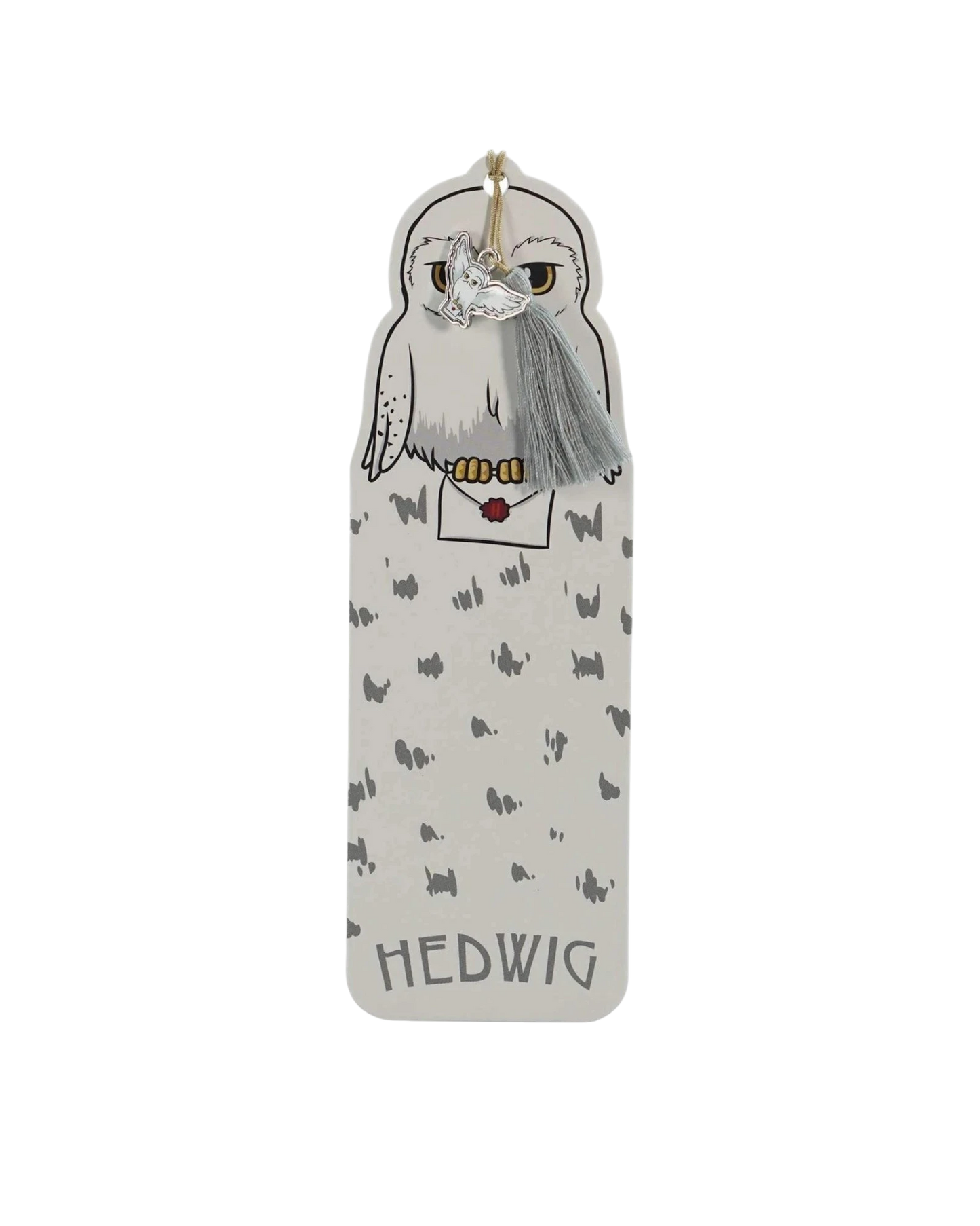 Ripperholics Harry Potter Hedwig paper bookmark with a grey tassel and a small owl charm