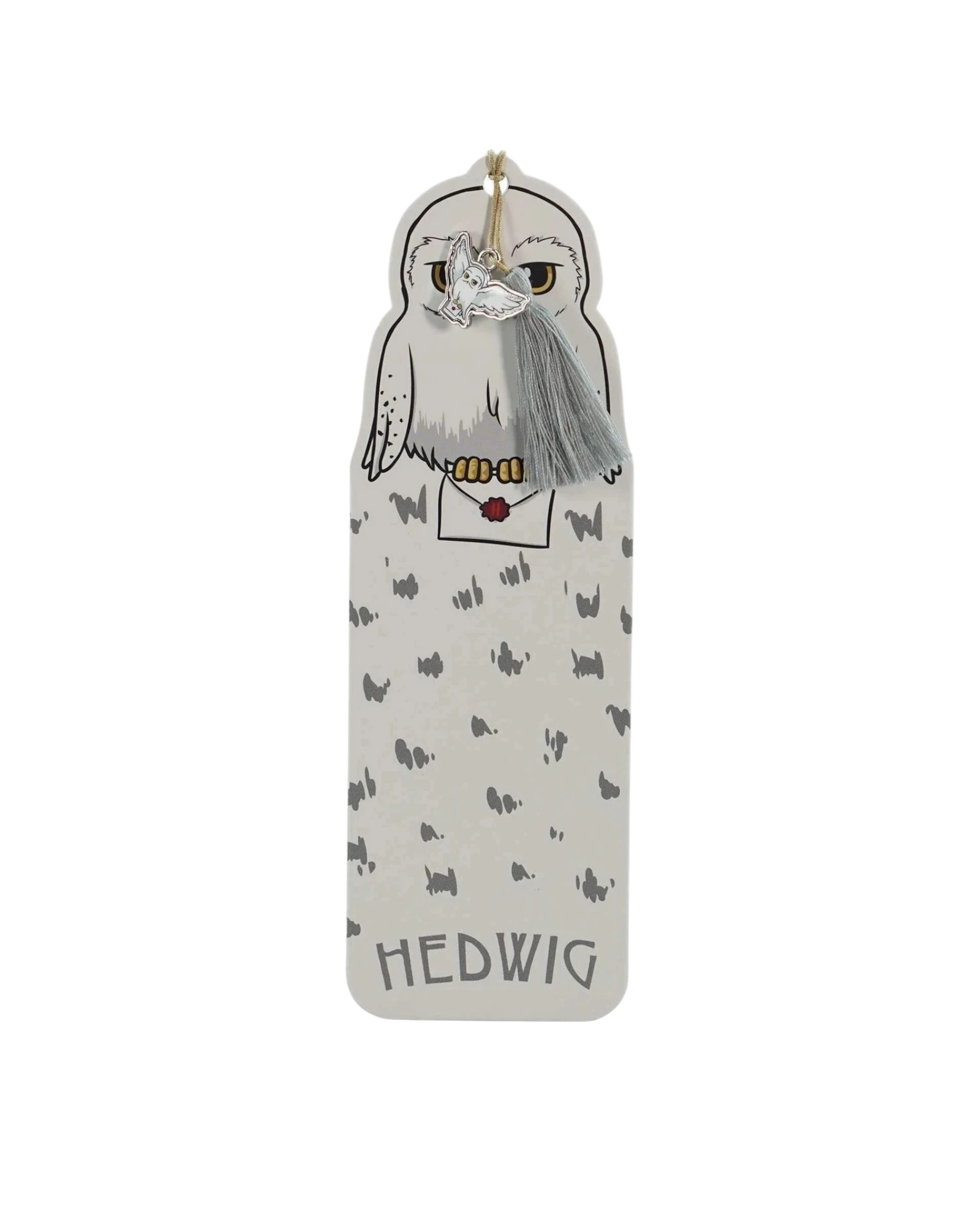 Ripperholics Harry Potter Hedwig paper bookmark with a grey tassel and a small owl charm