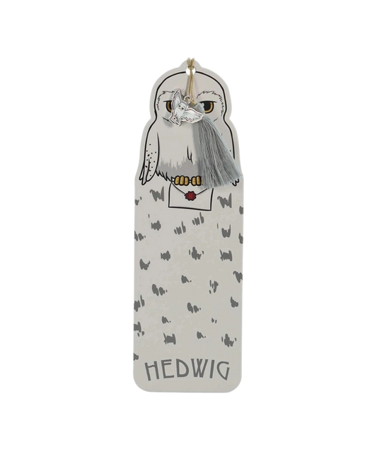 Ripperholics Harry Potter Hedwig paper bookmark with a grey tassel and a small owl charm