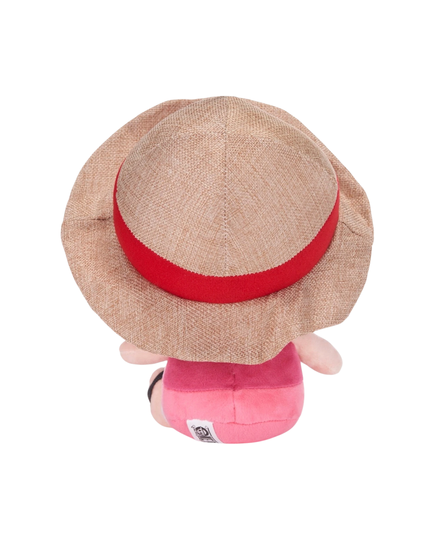 Ripperholics One Piece 10 inch Monkey D. Luffy soft toy seen from behind wearing his signature straw hat