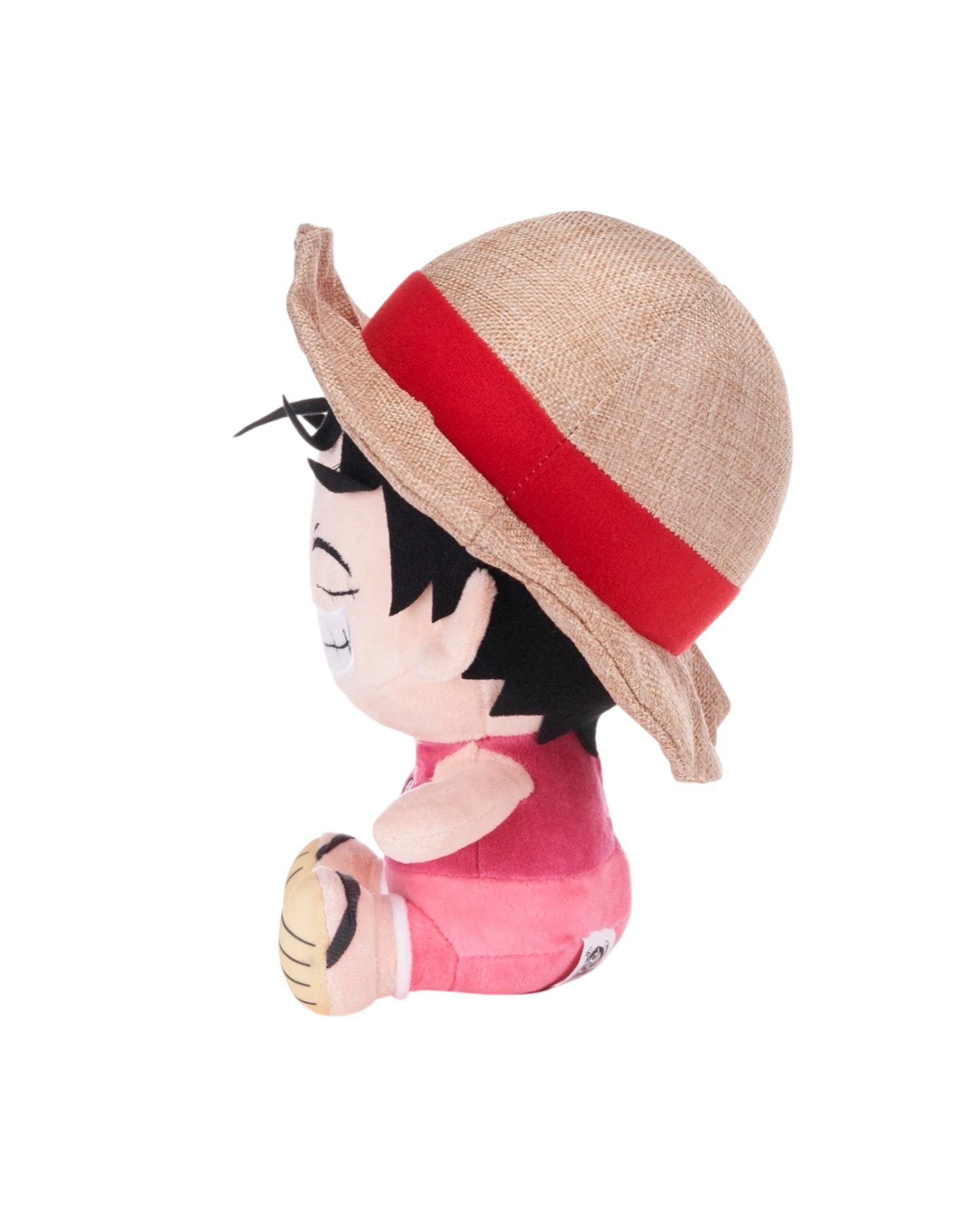 Ripperholics 10-inch Monkey D. Luffy soft toy from One Piece, featuring his signature straw hat and red shirt.