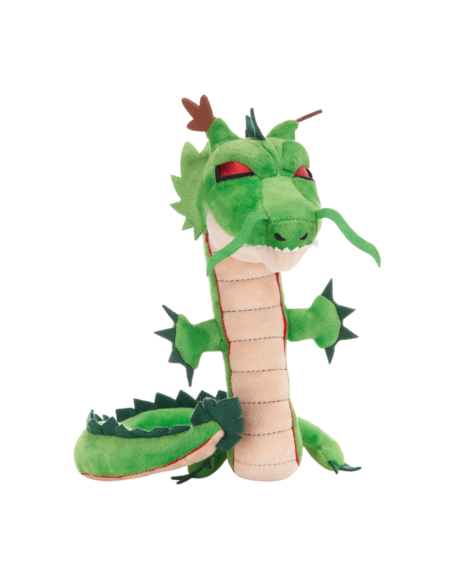 Ripperholics 12-inch Shenron dragon plush toy from Dragon Ball Super with green scales and red eyes