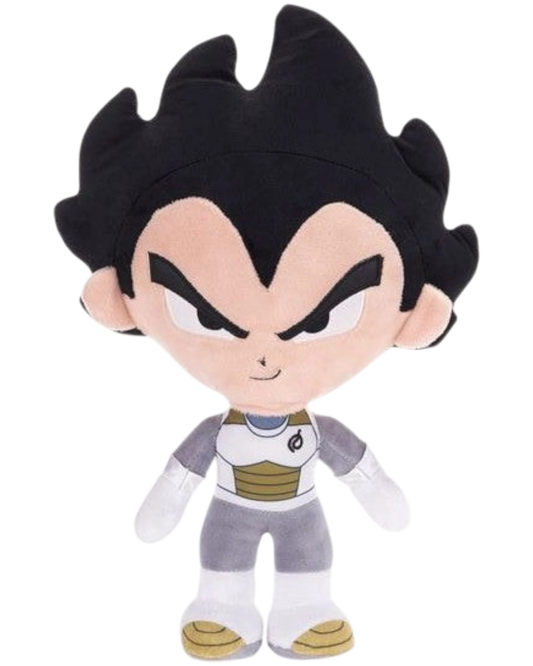 Ripperholics 12-inch Super Vegeta plush soft toy from Dragon Ball Super with iconic black hair and battle armor