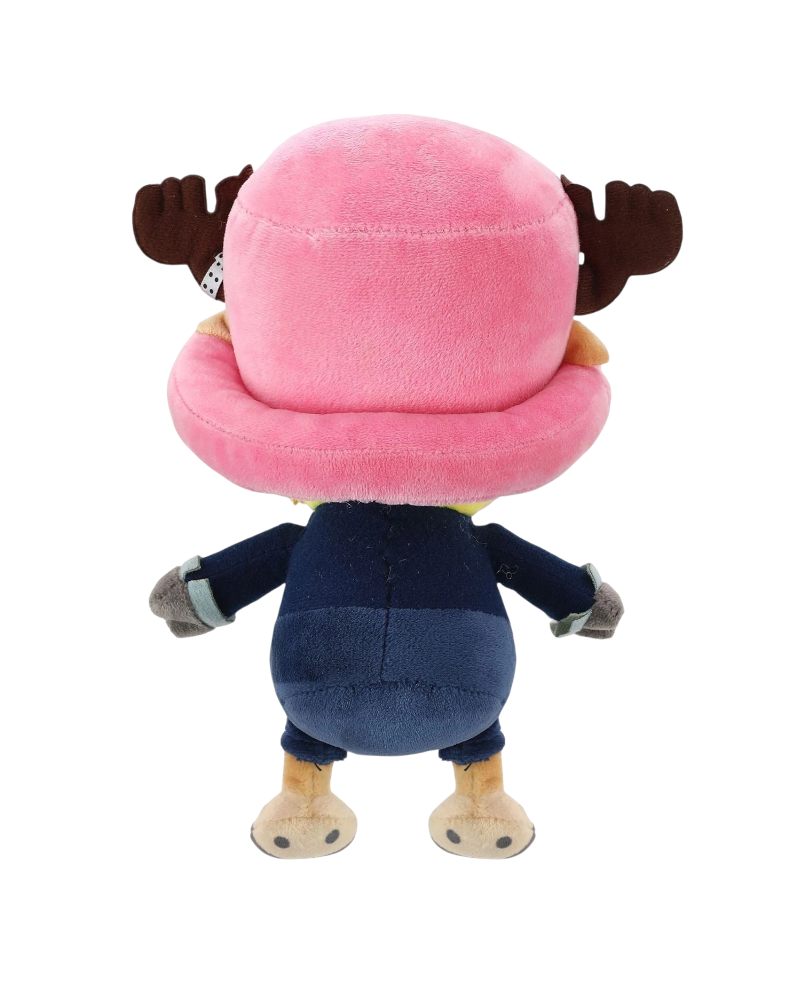 Ripperholics One Piece Tony Tony Chopper Sanji soft toy, back view showing pink hat and dark blue suit