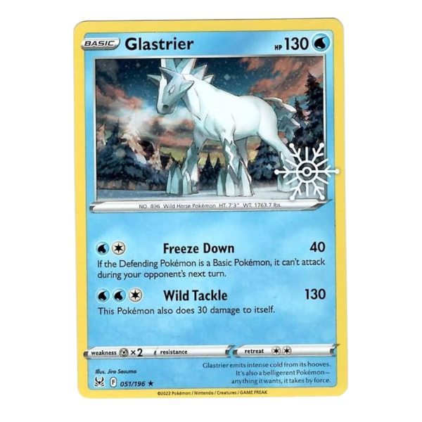 Glastrier | Holiday Snowflake Stamp Promo | Pokémon TCG | Single Raw Card