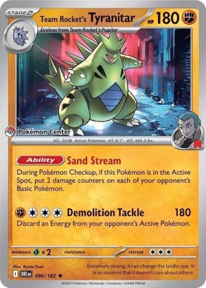 Team Rocket’s Tyranitar PC‑Stamped 096/182 | Pokémon Single UK