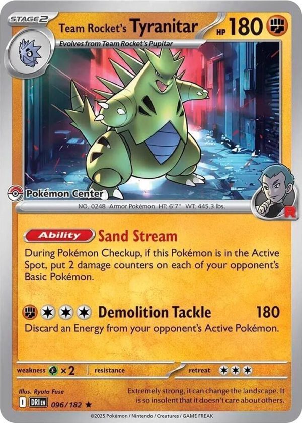 Team Rocket’s Tyranitar PC‑Stamped 096/182 | Pokémon Single UK