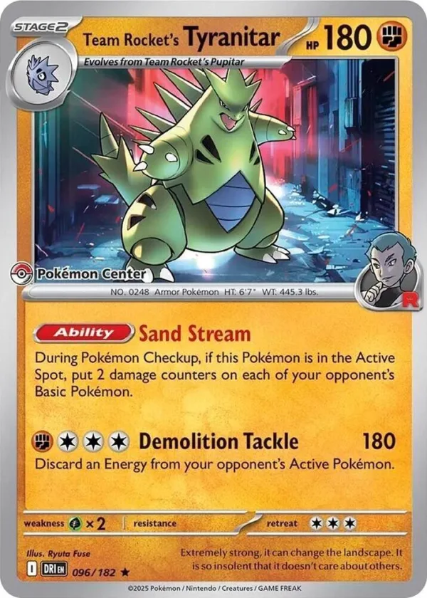 Team Rocket’s Tyranitar PC‑Stamped 096/182 | Pokémon Single UK