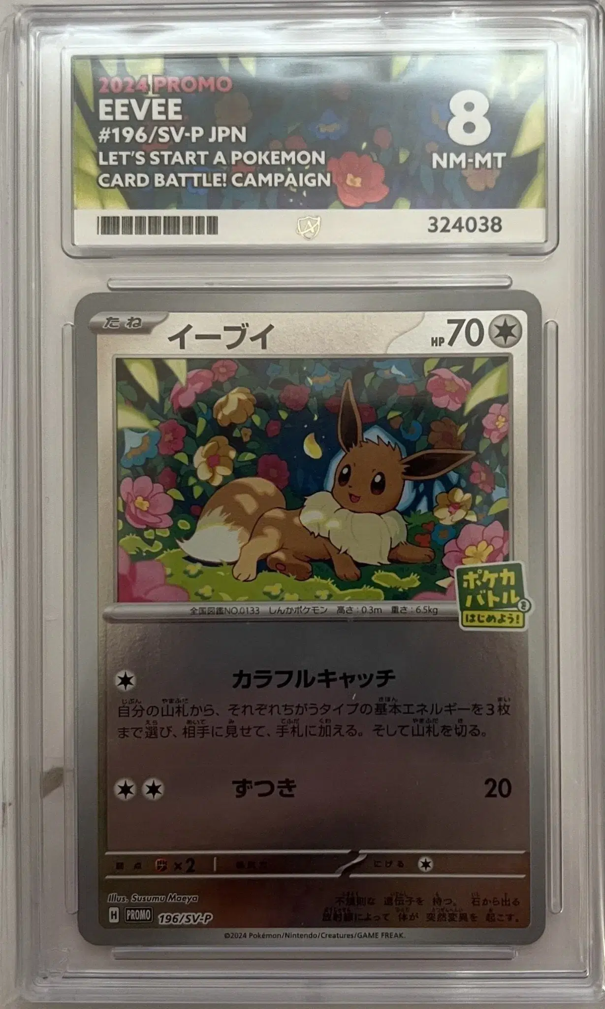 Eevee | #196/SV-P | Promo Card | Ace 8 Graded | Japanese Pokémon TCG