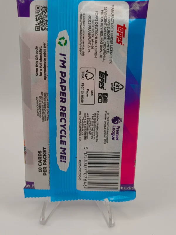 Premier League 2026 Trading Card Game - Booster Pack - Sealed - back